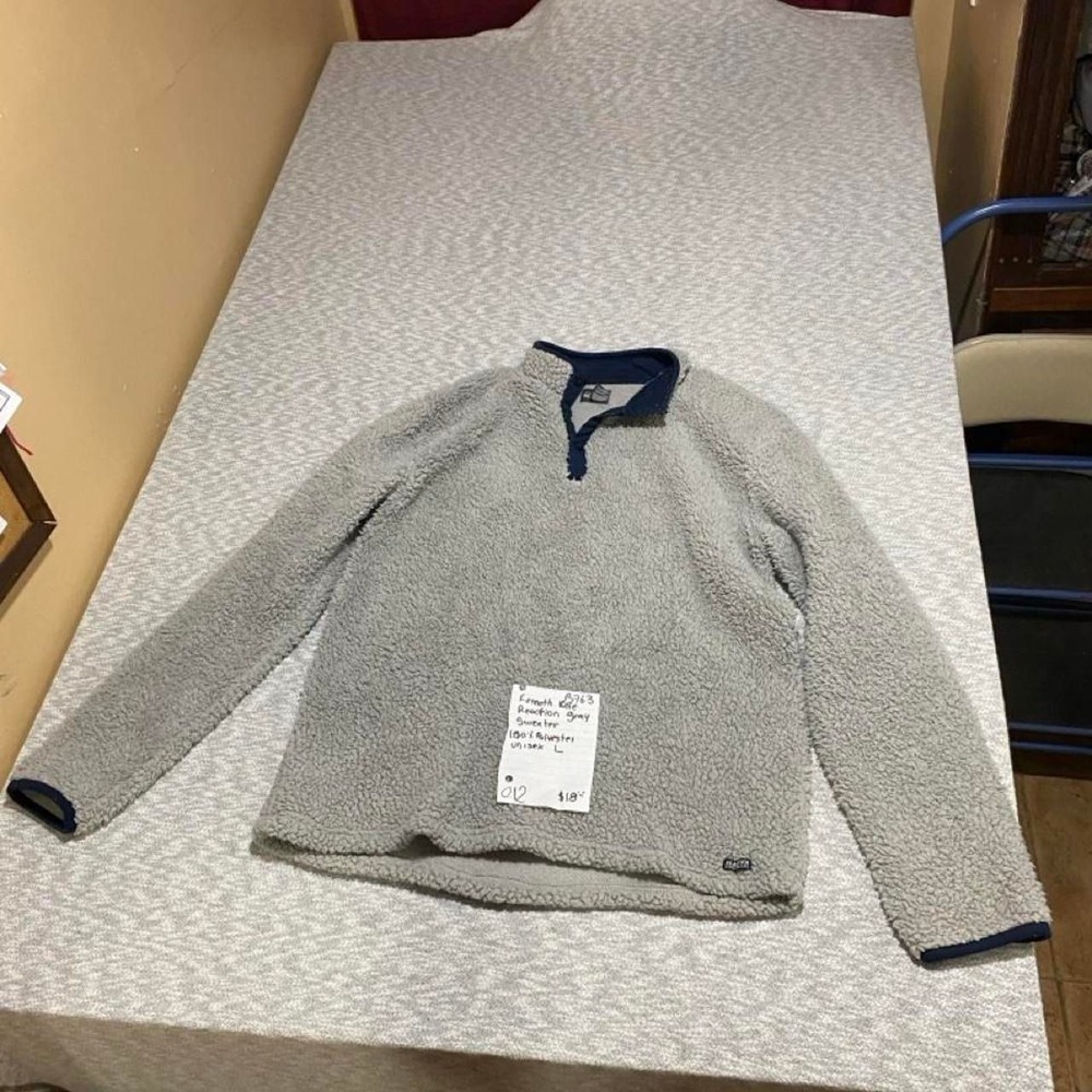 Kenneth Cole Reaction Gray fleece quarter zip sweatshirt unisex L. SKU-B763
